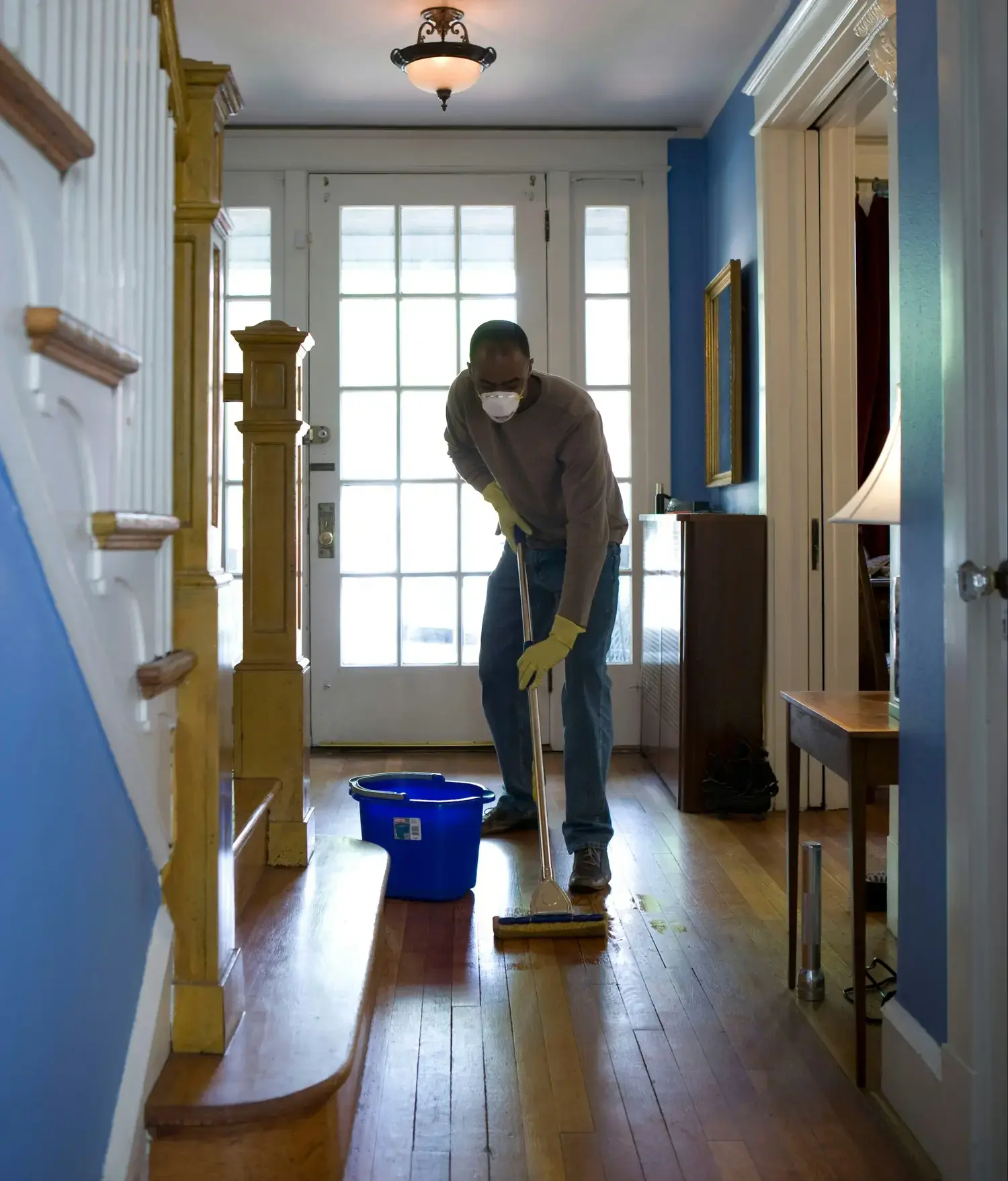 mopping floor